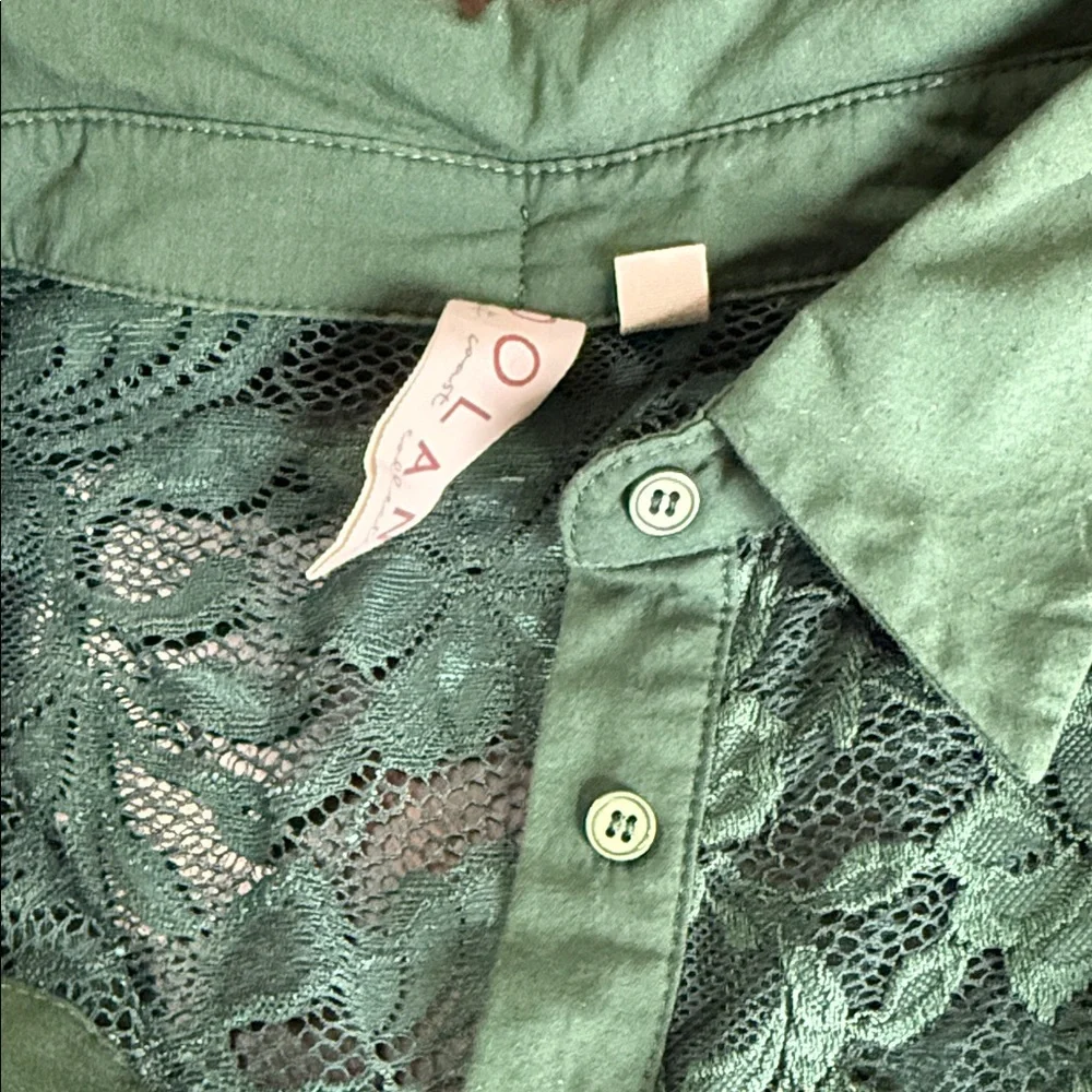 Dolan Emerald Green Lace Blouse - Picture 4 of 9